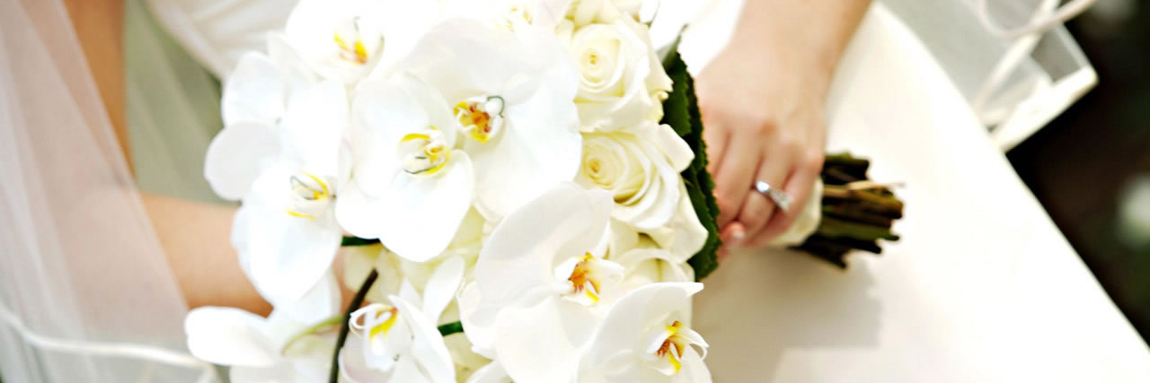 Bride with White Bouquet